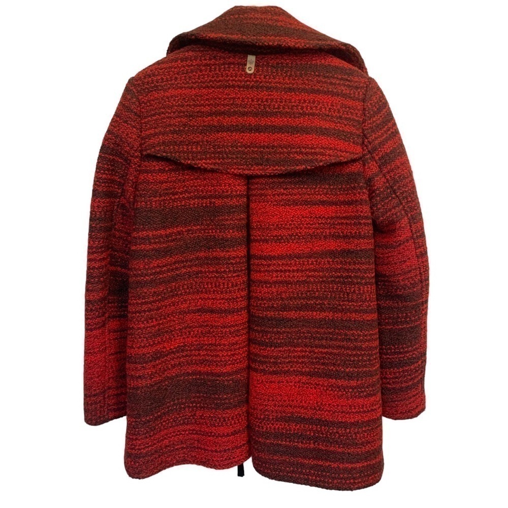 Mackage Marled Wool Blend Leather Trim Coat - Picture 4 of 14